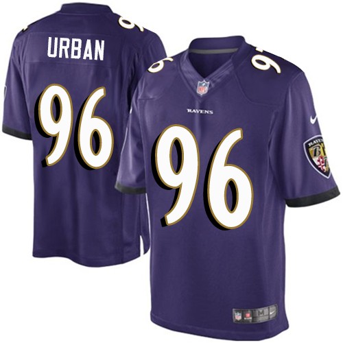 Men's Limited Brent Urban Nike Jersey Purple Home - #96 NFL Baltimore Ravens